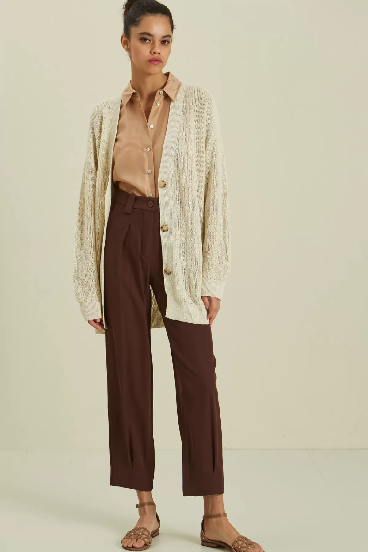 Fashion Market Cardigan over in cotone lamè