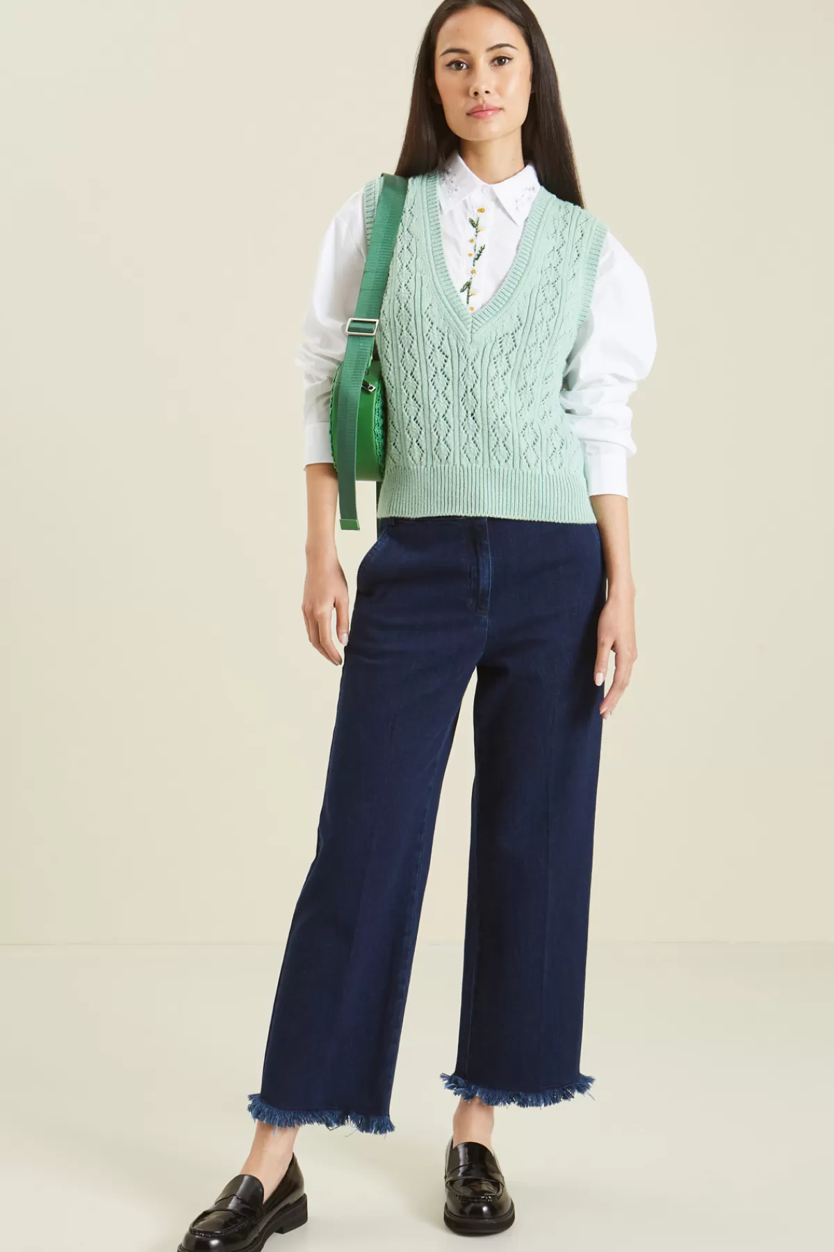 Fashion Market Gilet in cotone traforato